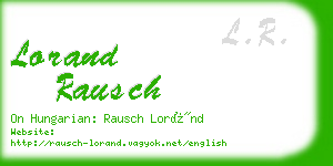 lorand rausch business card